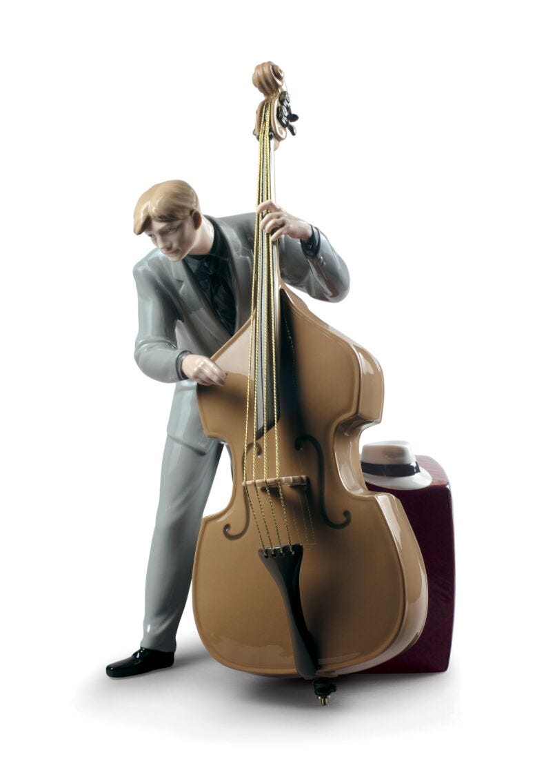 Figurina Bassista jazz in Lladró