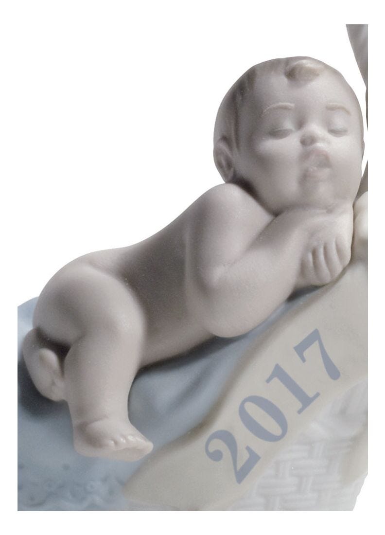 Born in 2017 Boy Figurine. Fair Skin in Lladró