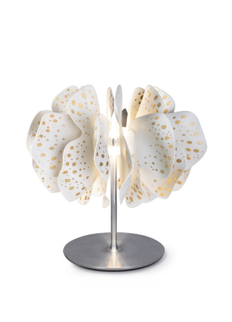 Nightbloom Table Lamp. White & gold. (CE) in Lladró