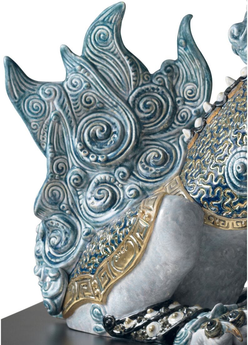 Escultura León guardián. Azul. Serie limitada en Lladró