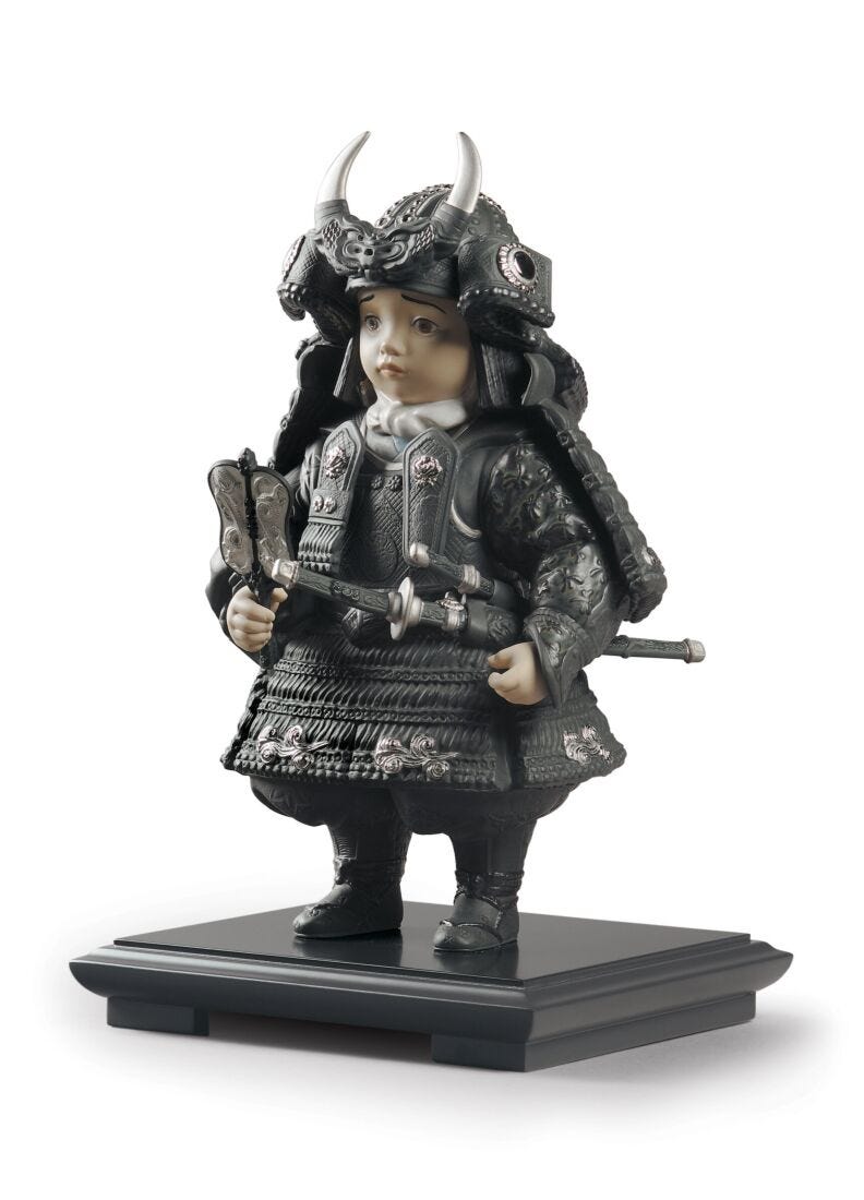 Warrior Boy Figurine. Silver Lustre. Limited Edition in Lladró