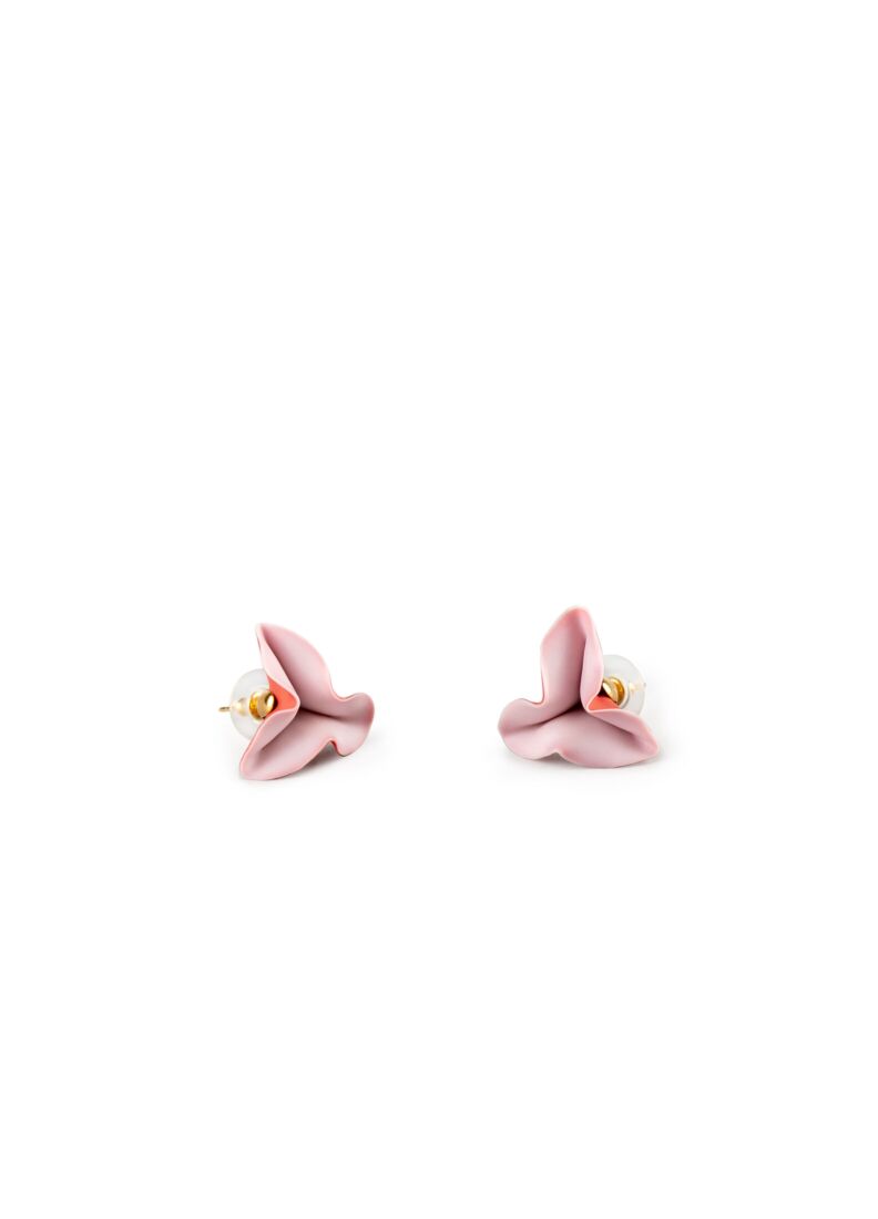 Lola  Stud Earrings. Pink & Red in Lladró