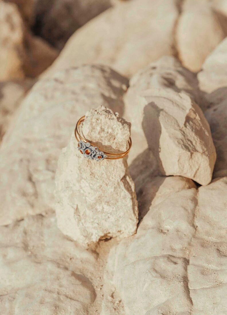 Coral Blue Reef Metal Bracelet in Lladró