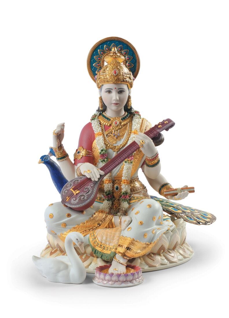 Scultura Saraswati. Serie limitata in Lladró