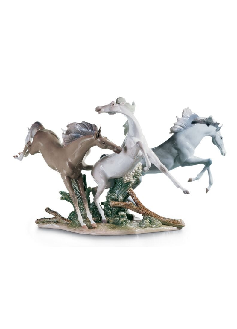 Born Free Horses Sculpture in Lladró