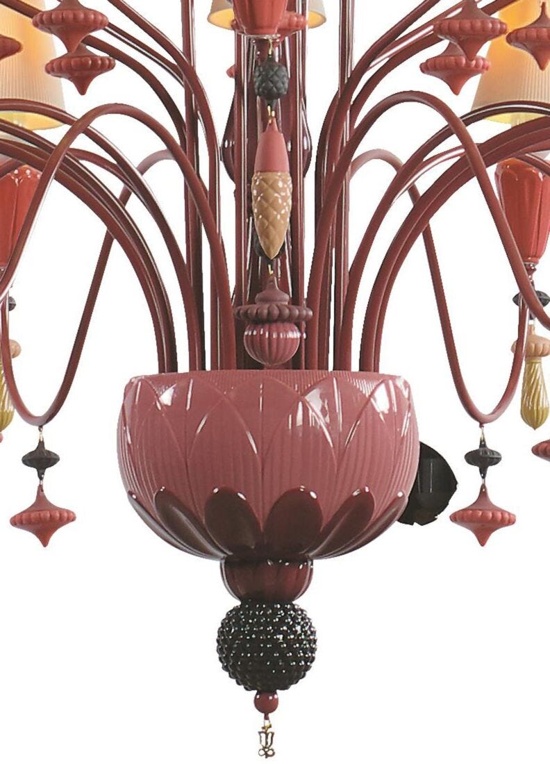 Ivy and Seed 32 Lights Chandelier. Large Model. Red Coral (US) in Lladró