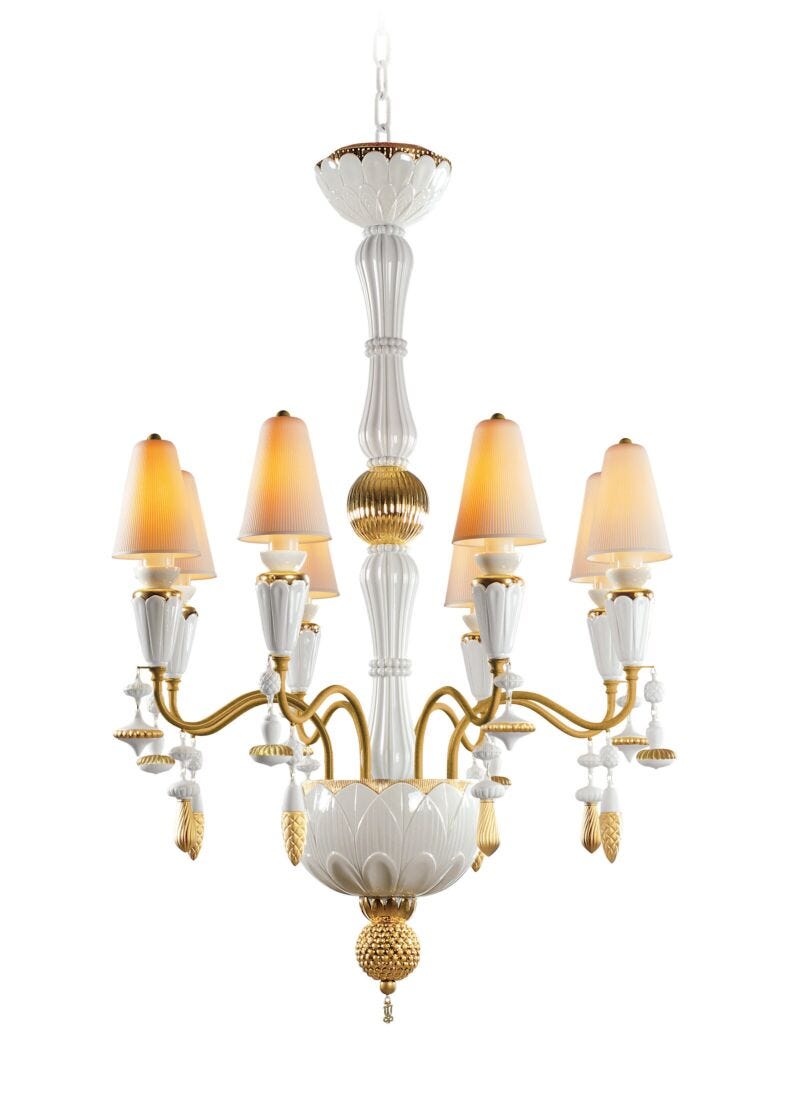Ivy and Seed 8 Lights Chandelier. Golden Luster (CE/UK/CCC) in Lladró