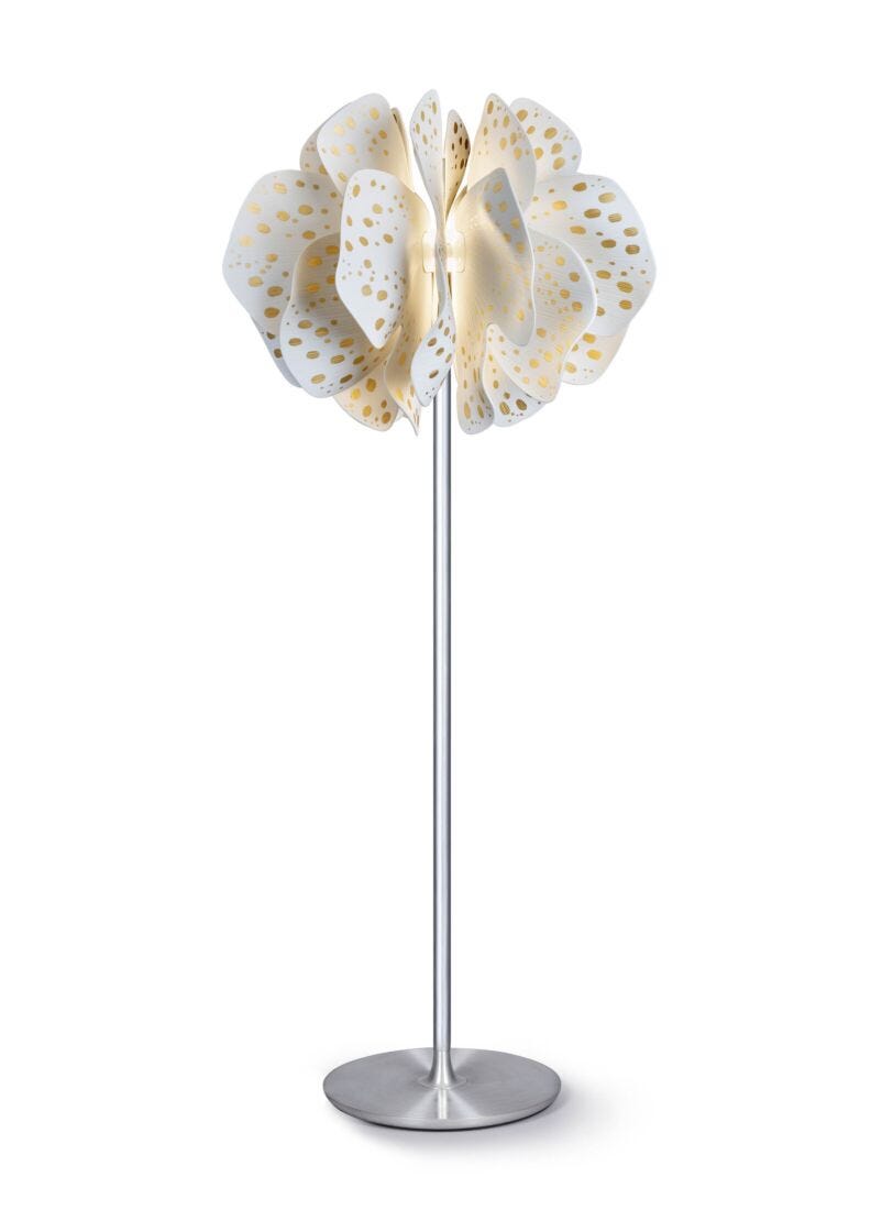 Nightbloom Floor Lamp. White & gold. (CE) in Lladró