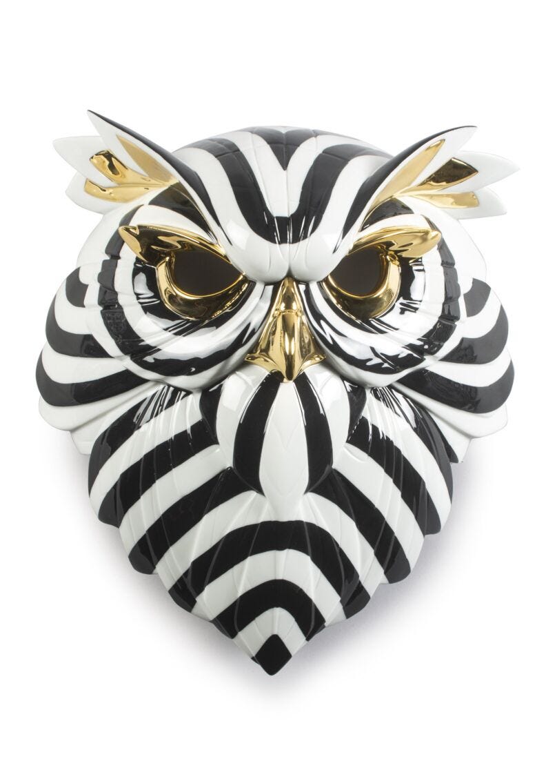 Mask(Owl/Black-Gold) in Lladró