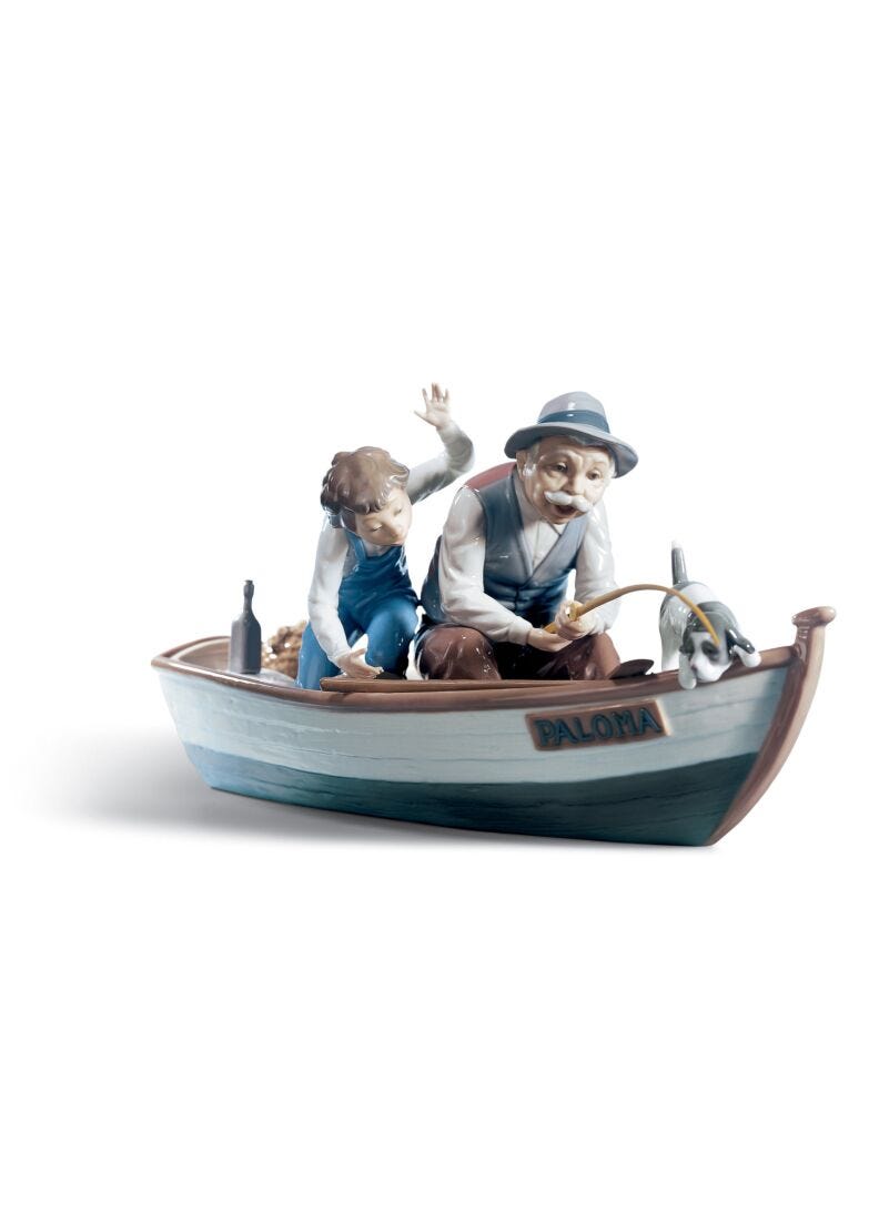 Fishing with Gramps Figurine - Lladro-Canada