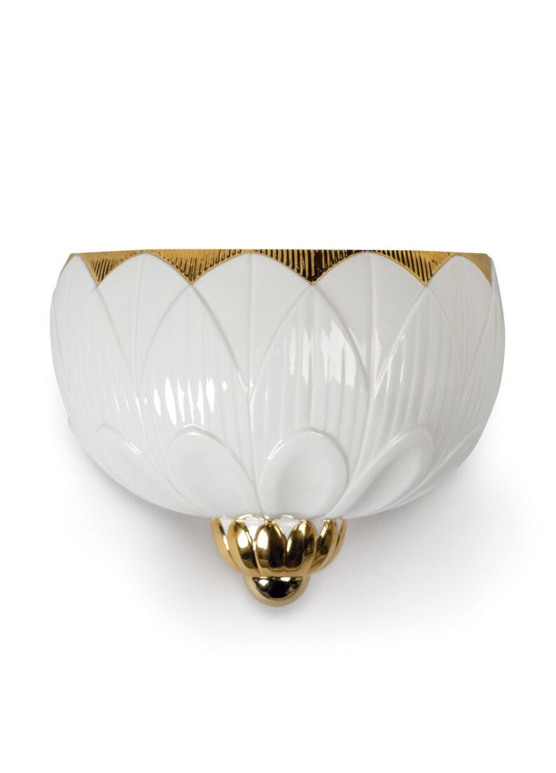 Ivy & Seed Wall Sconce. White and Gold. (US) in Lladró