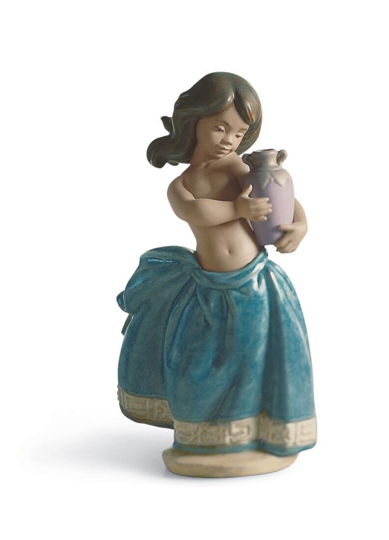 Spartan Water Girl Figurine. Blue in Lladró