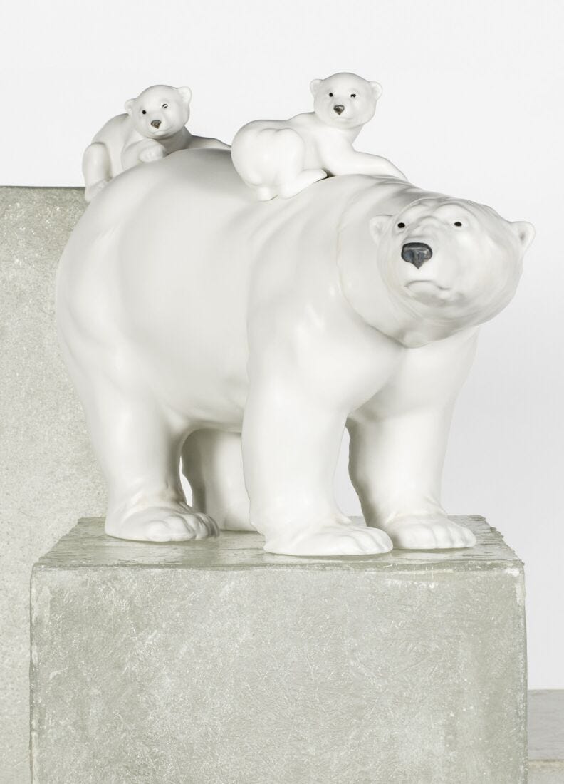 Mummy Bear and Babies Figurine in Lladró