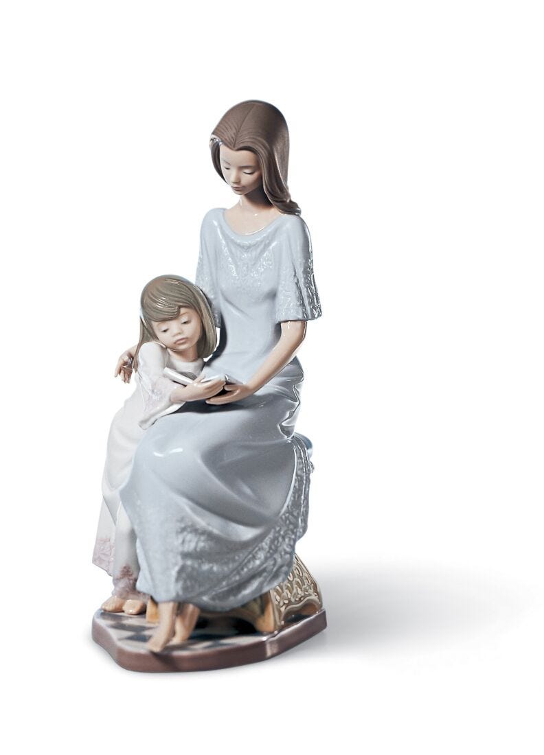 Bedtime Story Mother Figurine in Lladró