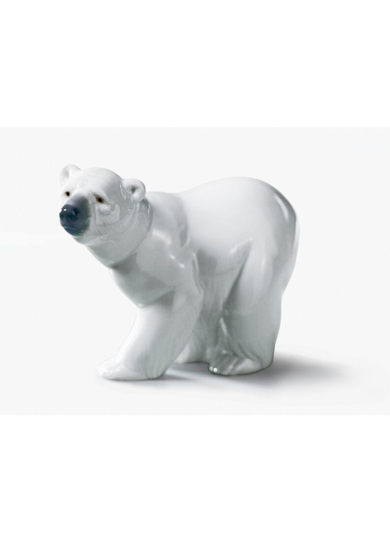 Attentive Polar Bear Figurine in Lladró