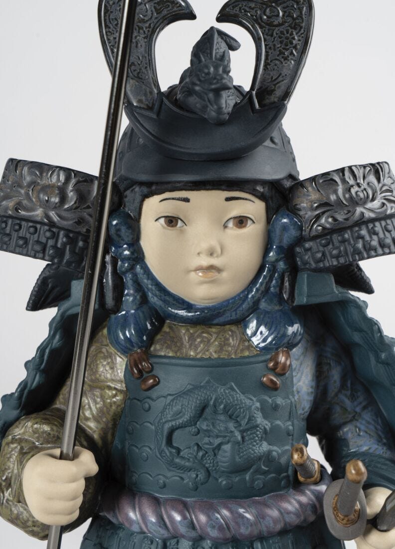 Figura Bambino Samurai. Azzurro in Lladró