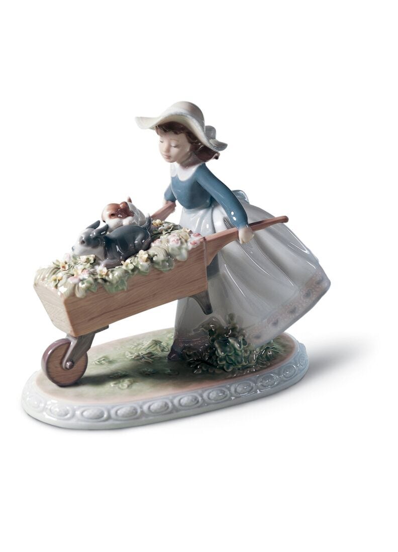 Figurina Bimba Carretta di fiori in Lladró