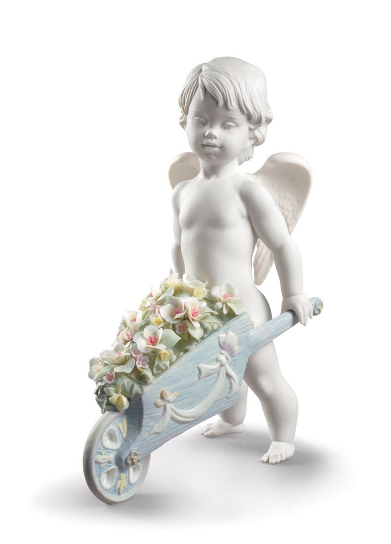 Celestial Flowers Angel Figurine in Lladró