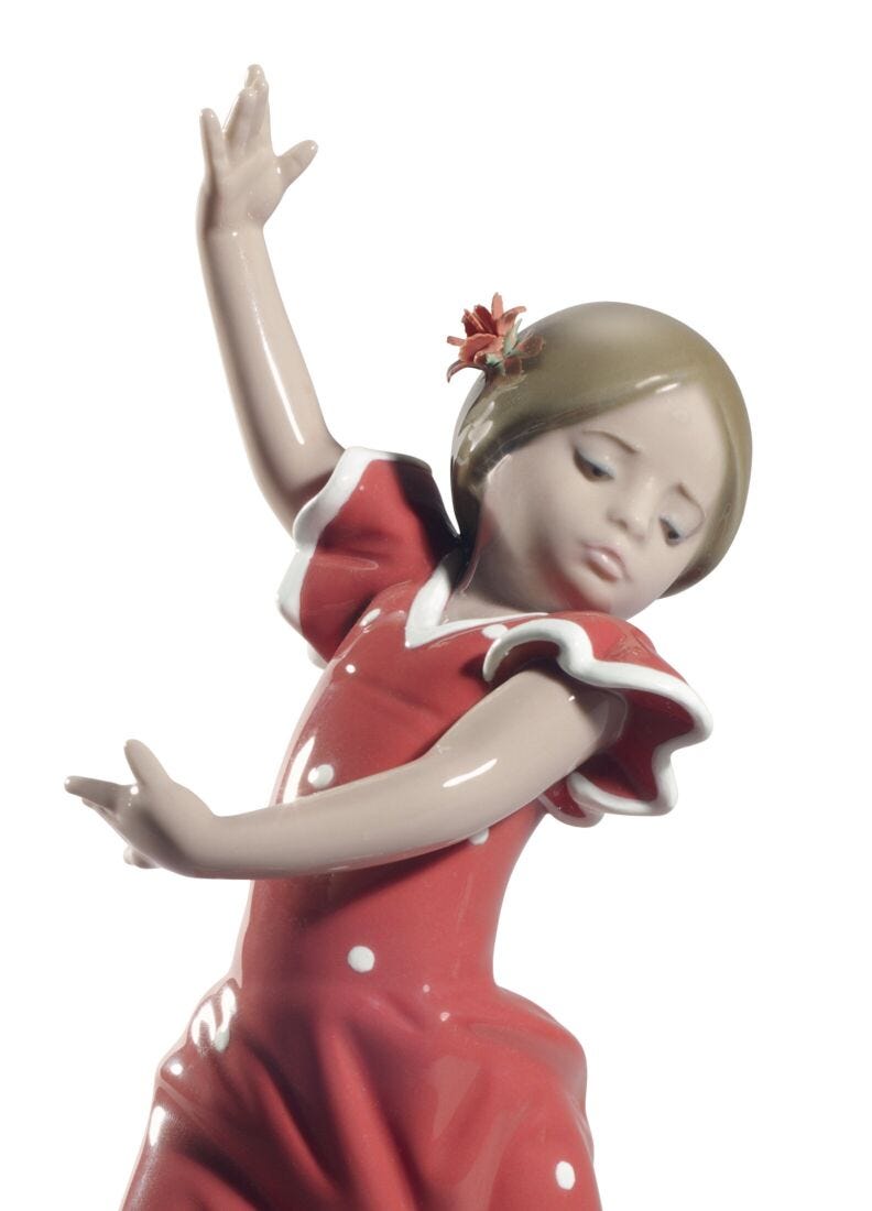 Figura Bailaorita con los brazos arriba. Rojo en Lladró
