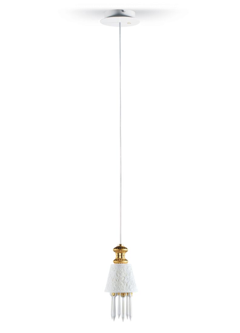 Lámpara de techo con Litofanía Belle de Nuit. Lustre oro (CE/UK) en Lladró