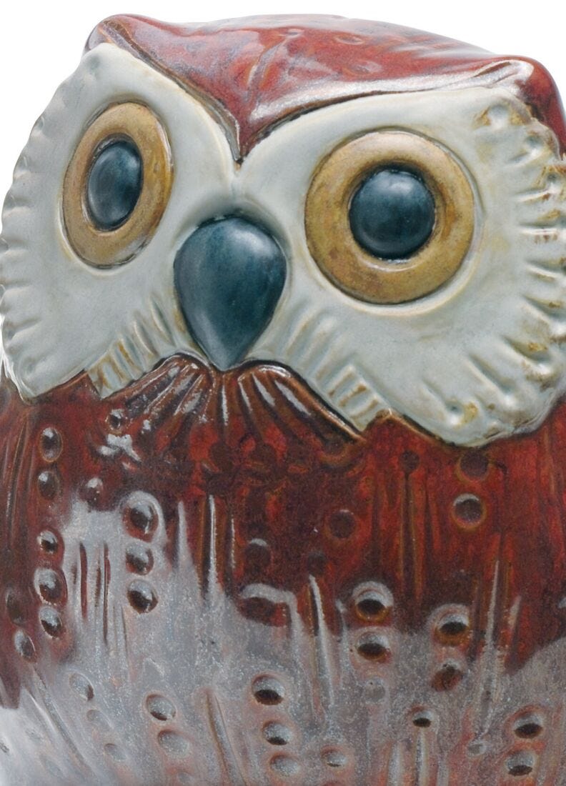 Owl Figurine. Red in Lladró