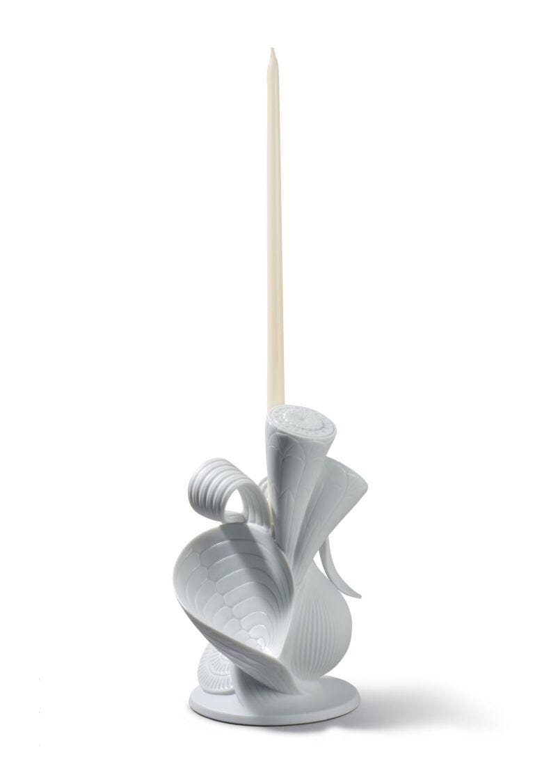 Naturo. - Single candleholder (white) in Lladró