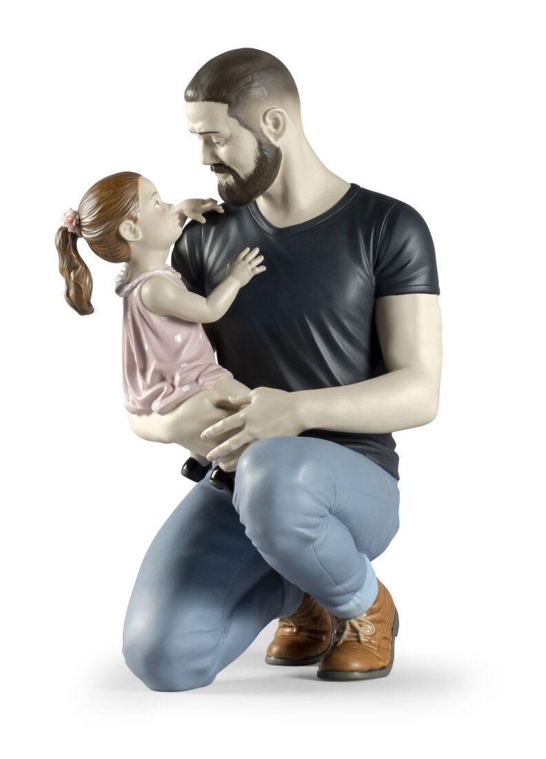 Figurina Tra le braccia di papà in Lladró