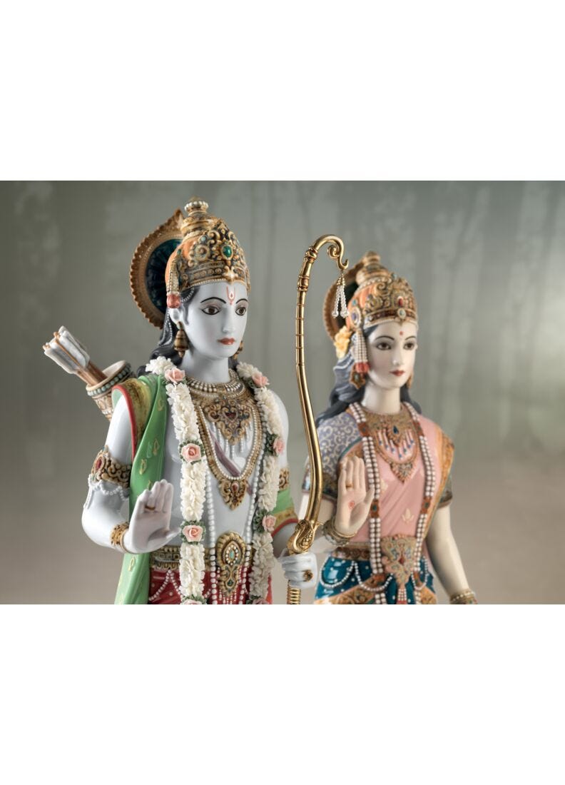 Rama and Sita Sculpture. Limited Edition in Lladró