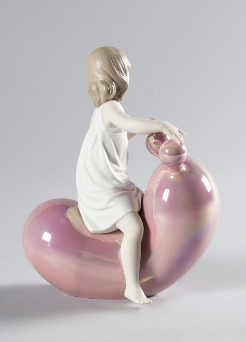 Figurina La mia altalena palloncino. Rosa in Lladró