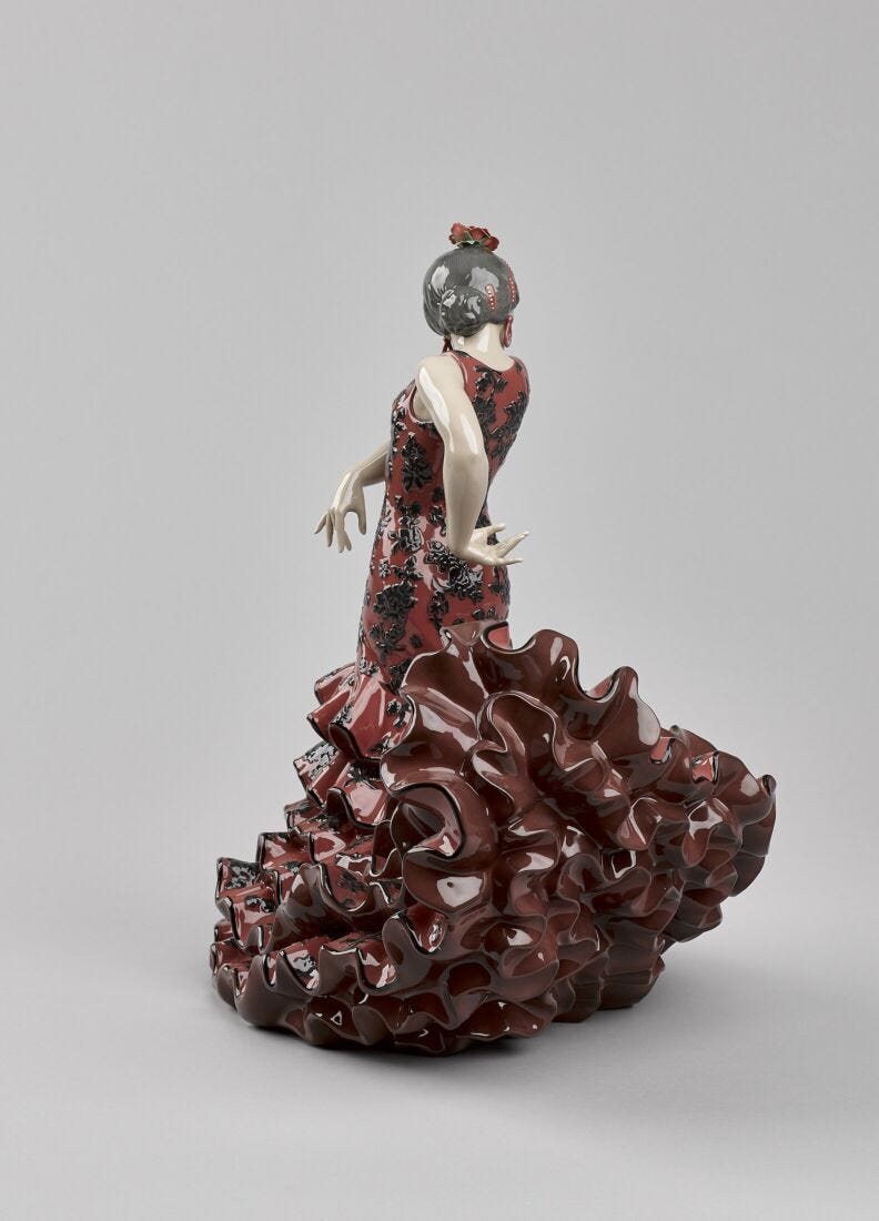 Escultura mujer Arte flamenco. Rojo en Lladró