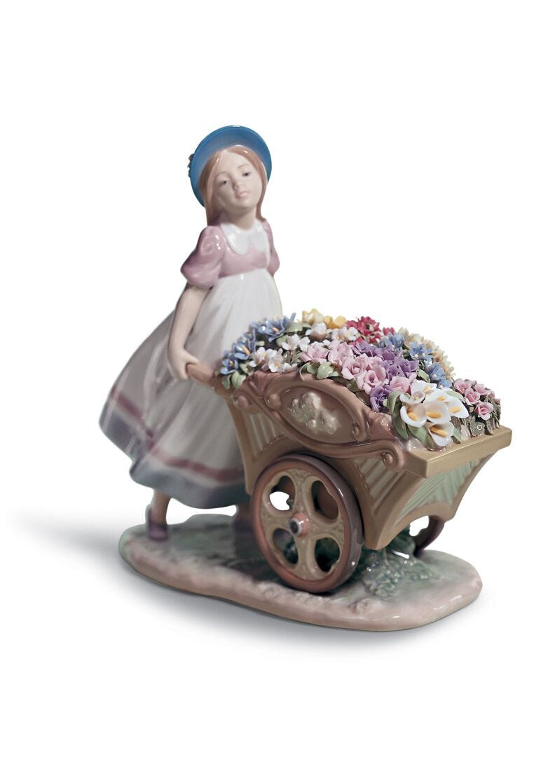 Figurina Bimba Carriola di fiori in Lladró