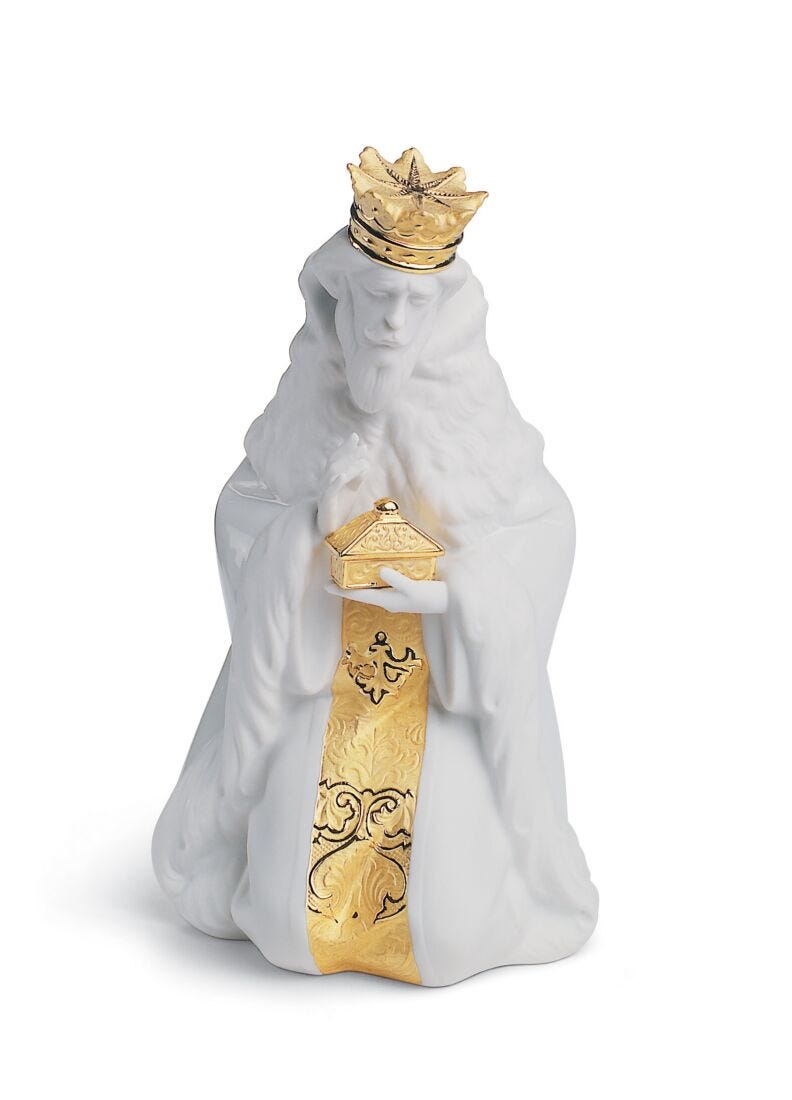 King Gaspar Nativity Figurine. Golden Lustre in Lladró