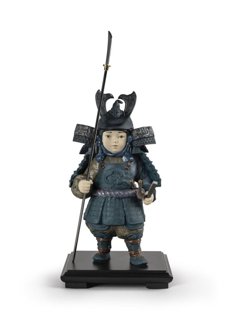 Figura Bambino Samurai. Azzurro in Lladró