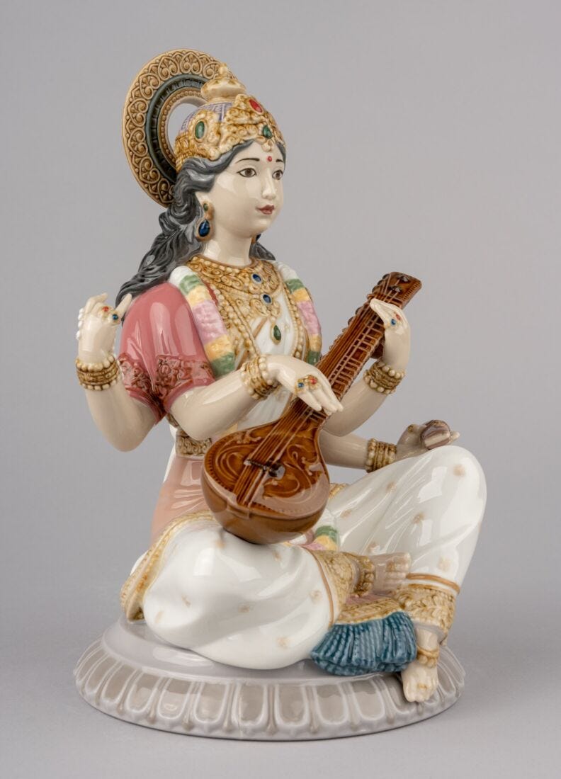 Figura Diosa Saraswati en Lladró