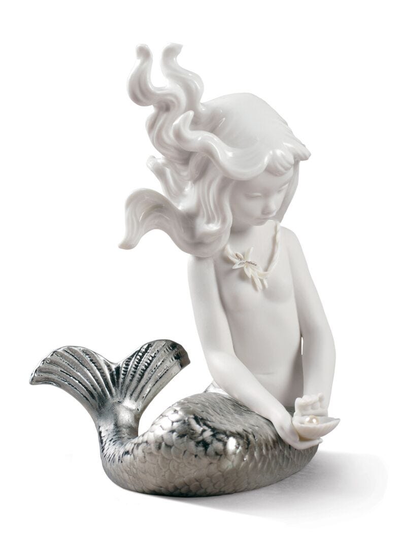 Mirage Mermaid Figurine. Silver Lustre in Lladró