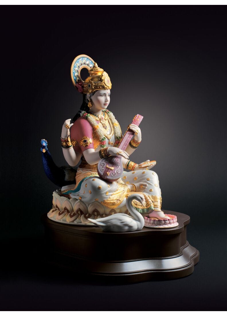 Scultura Saraswati. Serie limitata in Lladró