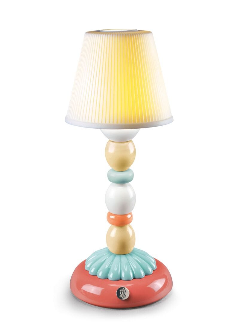 Lámpara de mesa Firefly Palm. Azul claro en Lladró