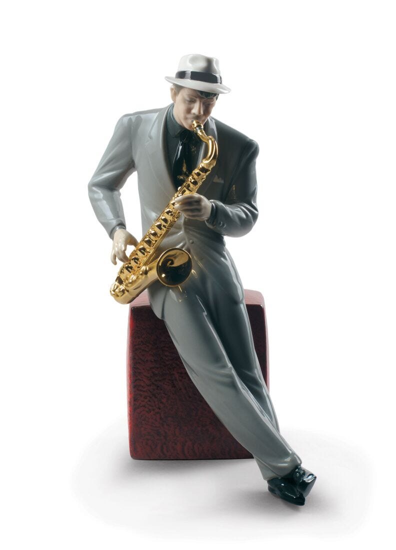 Figura músico Saxofonista de jazz en Lladró