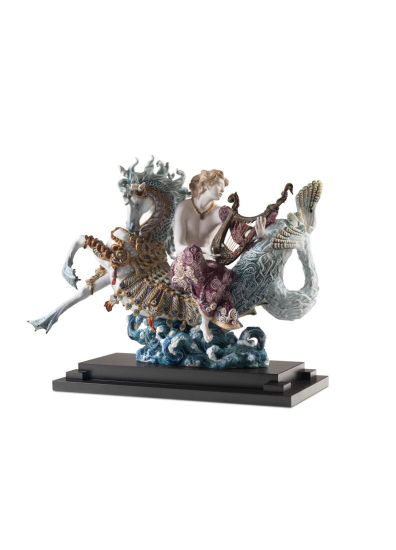 Arion on A Seahorse Sculpture. Limited Edition in Lladró