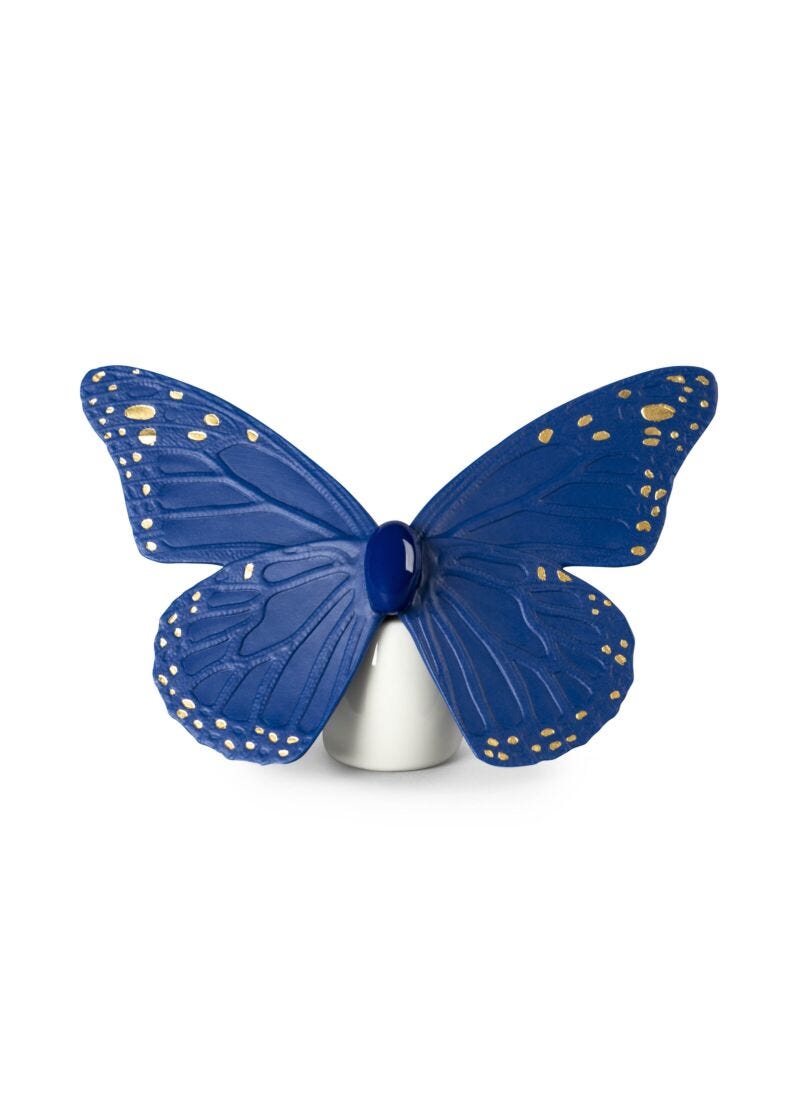 Butterfly Figurine. Golden Luster & Blue in Lladró