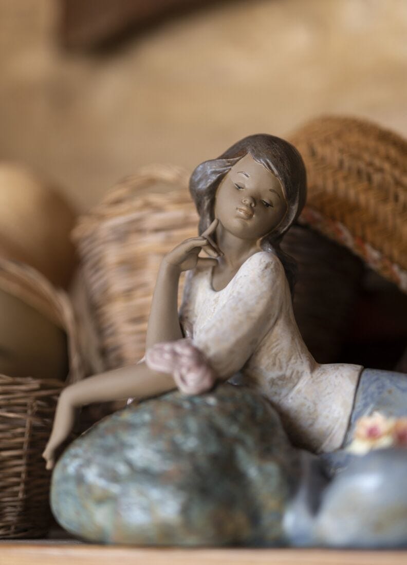 Meditative Moment Woman Figurine in Lladró