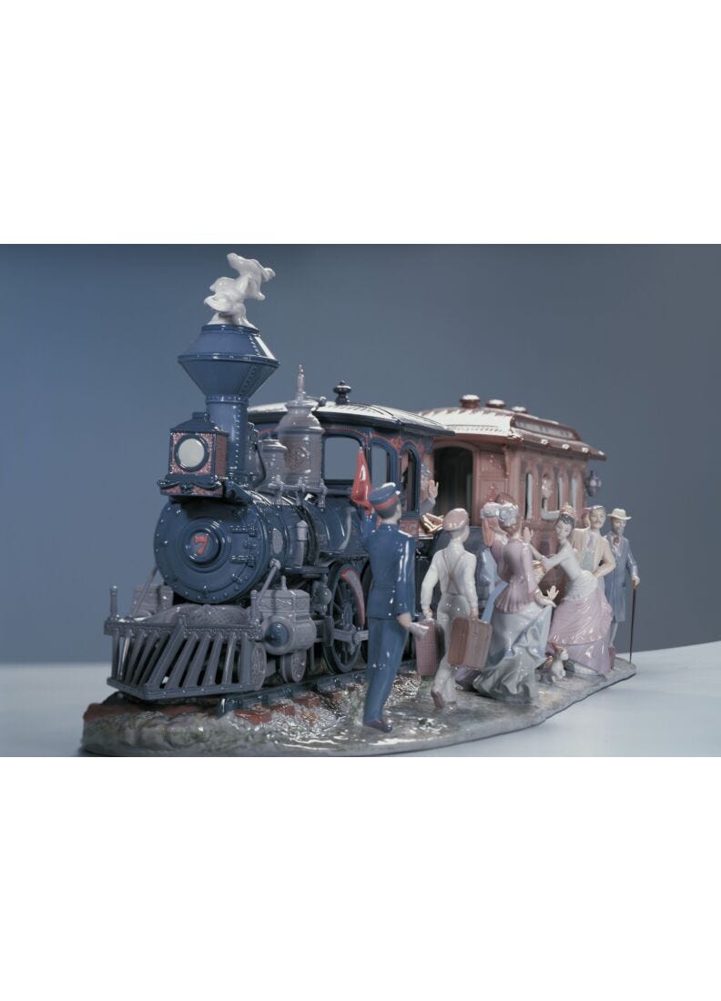 A Grand Adventure Train Sculpture. Limited Edition in Lladró