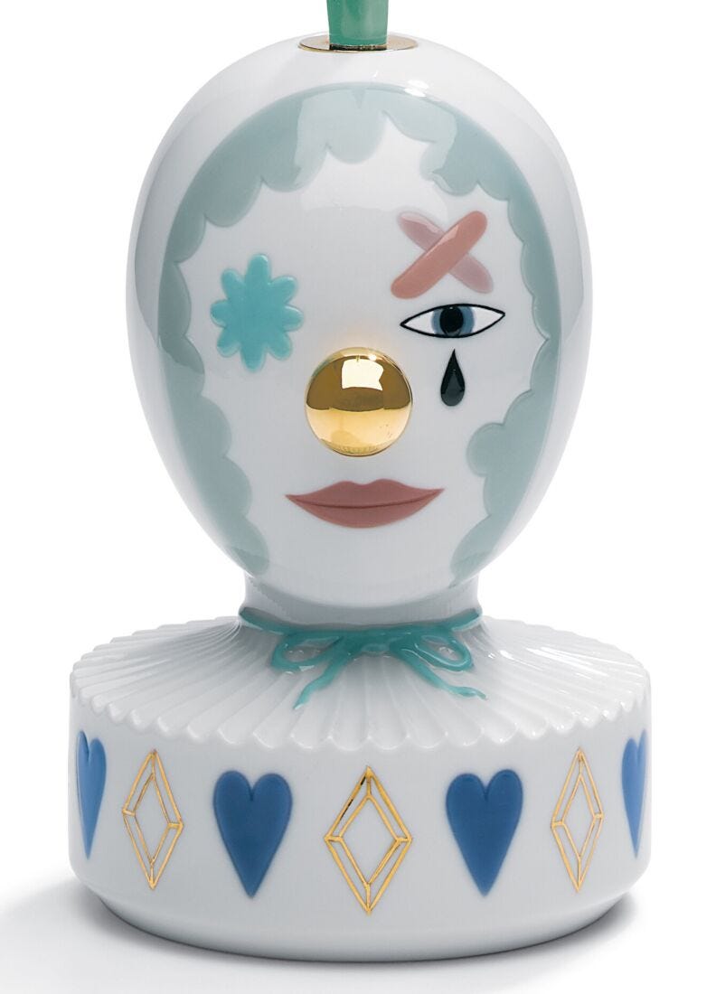 The Masquerade I Candle Holder. By Jaime Hayon. Golden Lustre in Lladró