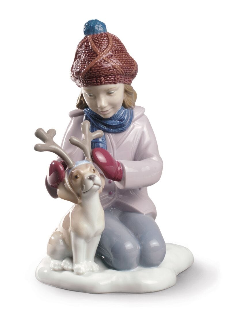 My Little Reindeer Girl Figurine in Lladró