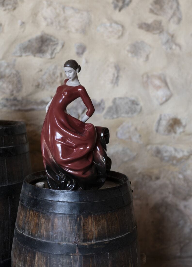 Buleria Flamenco Dancer Woman Figurine. Red in Lladró