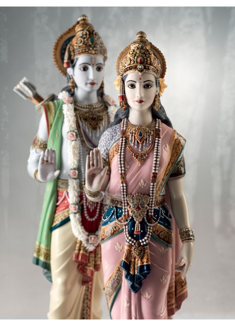 Rama and Sita Sculpture. Limited Edition in Lladró