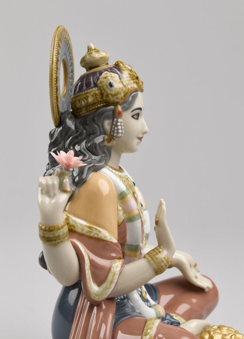 Goddess Sri Lakshmi Figurine in Lladró