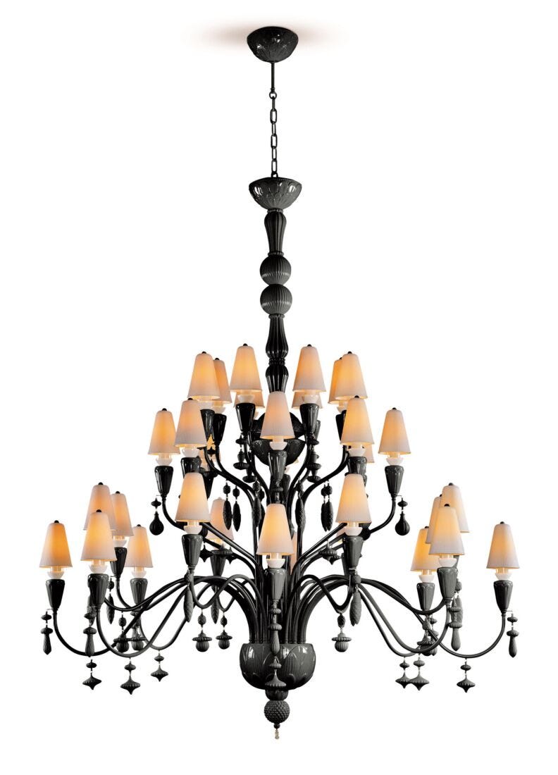 Ivy and Seed 32 Lights Chandelier. Large Model. Absolute Black (CE/UK) in Lladró