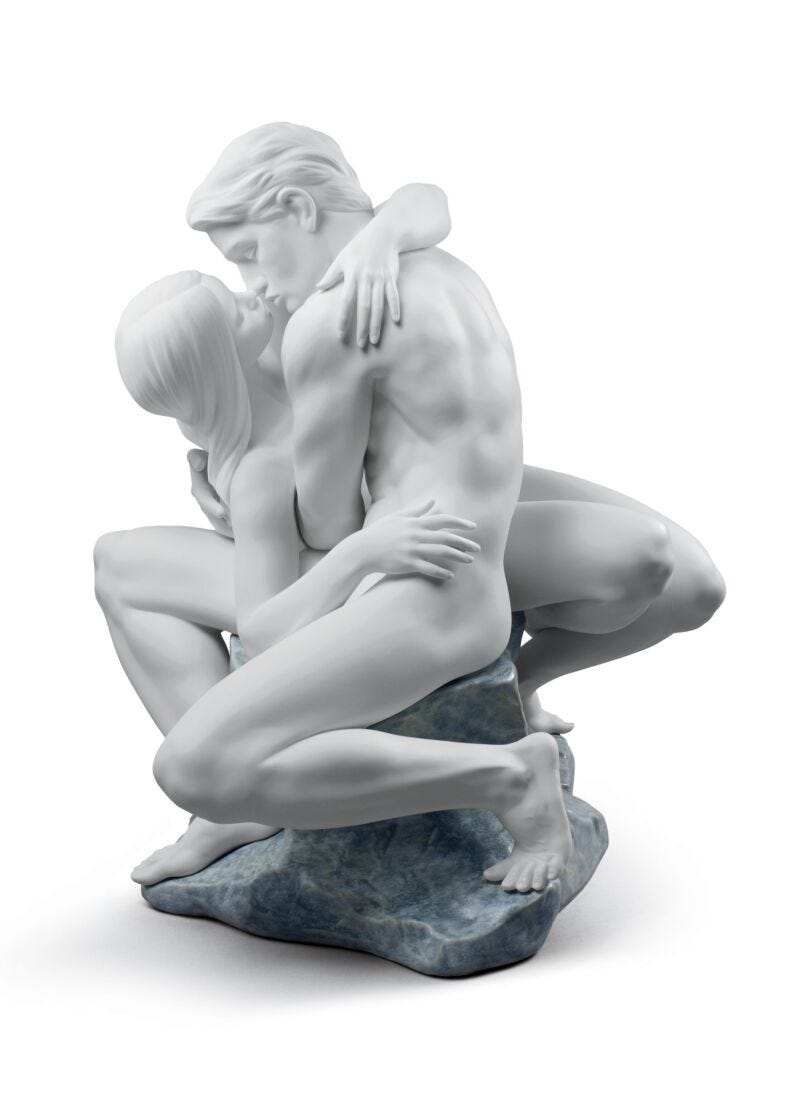 Passionate Kiss Couple Sculpture in Lladró