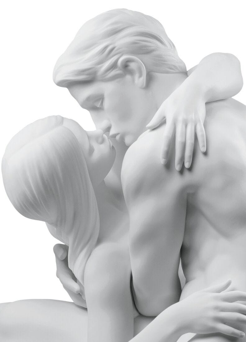Passionate Kiss Couple Sculpture in Lladró